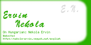 ervin nekola business card